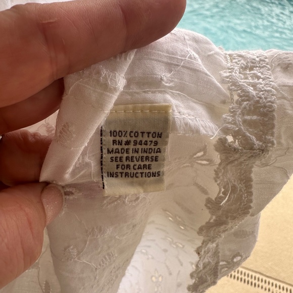 Magic, Sleeveless Eyelet Embroidered Tiered Maxi Dress, Size M - Picture 9 of 12